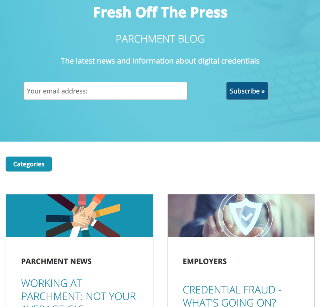 Just Released New Parchment site Parchment