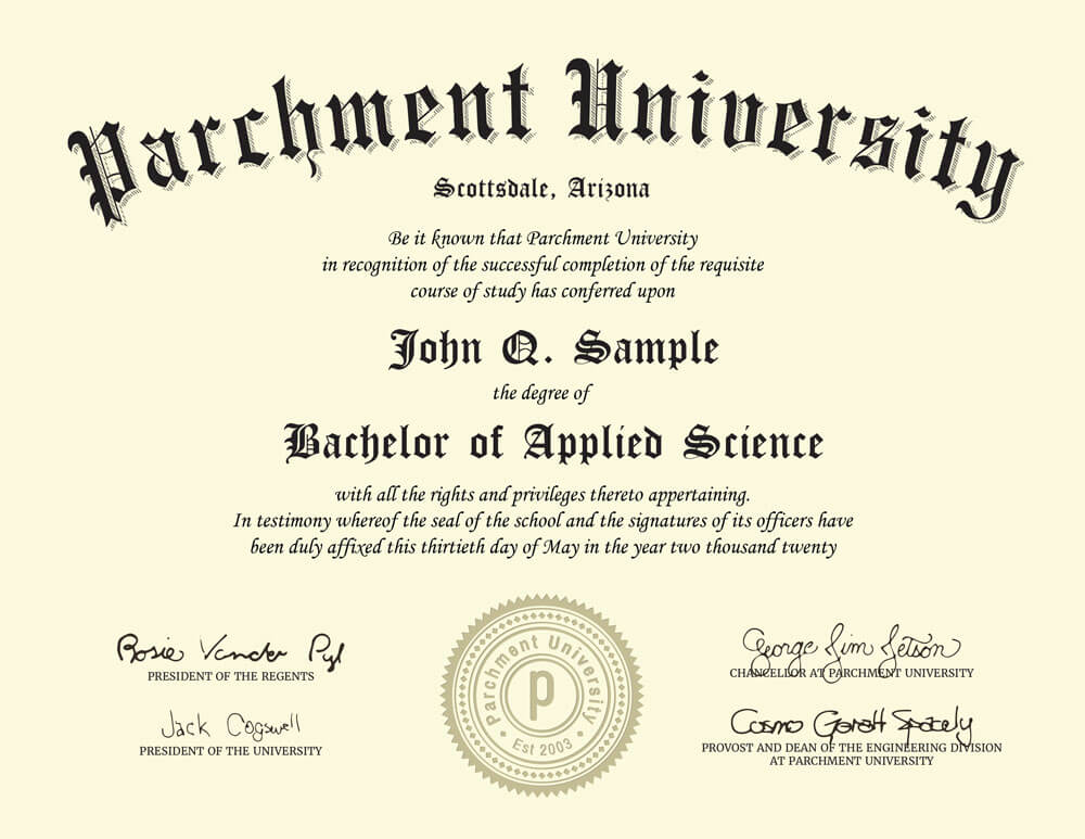 Parchment University Diploma