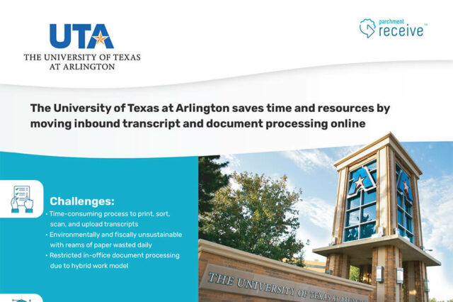 Case Study - Higher Education - The University Of Texas at Arlington - Admission Receive Transcript Services