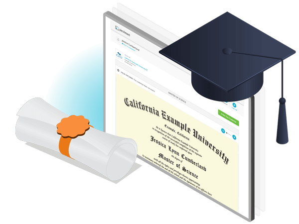 HE higher education digital diploma services illustration